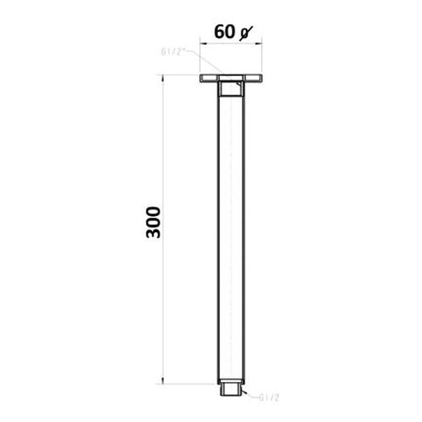 Akemi Ceiling Dropper 300mm Chrome