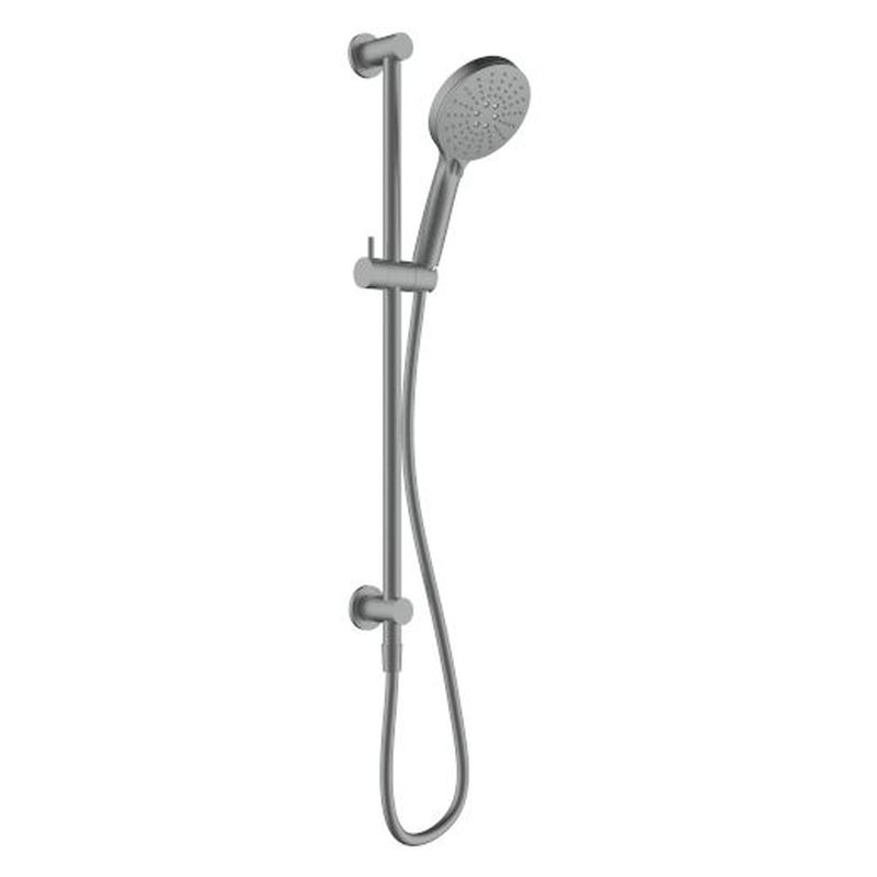 Finesa Rail Shower With Round Rail - Top Inlet Gun Metal