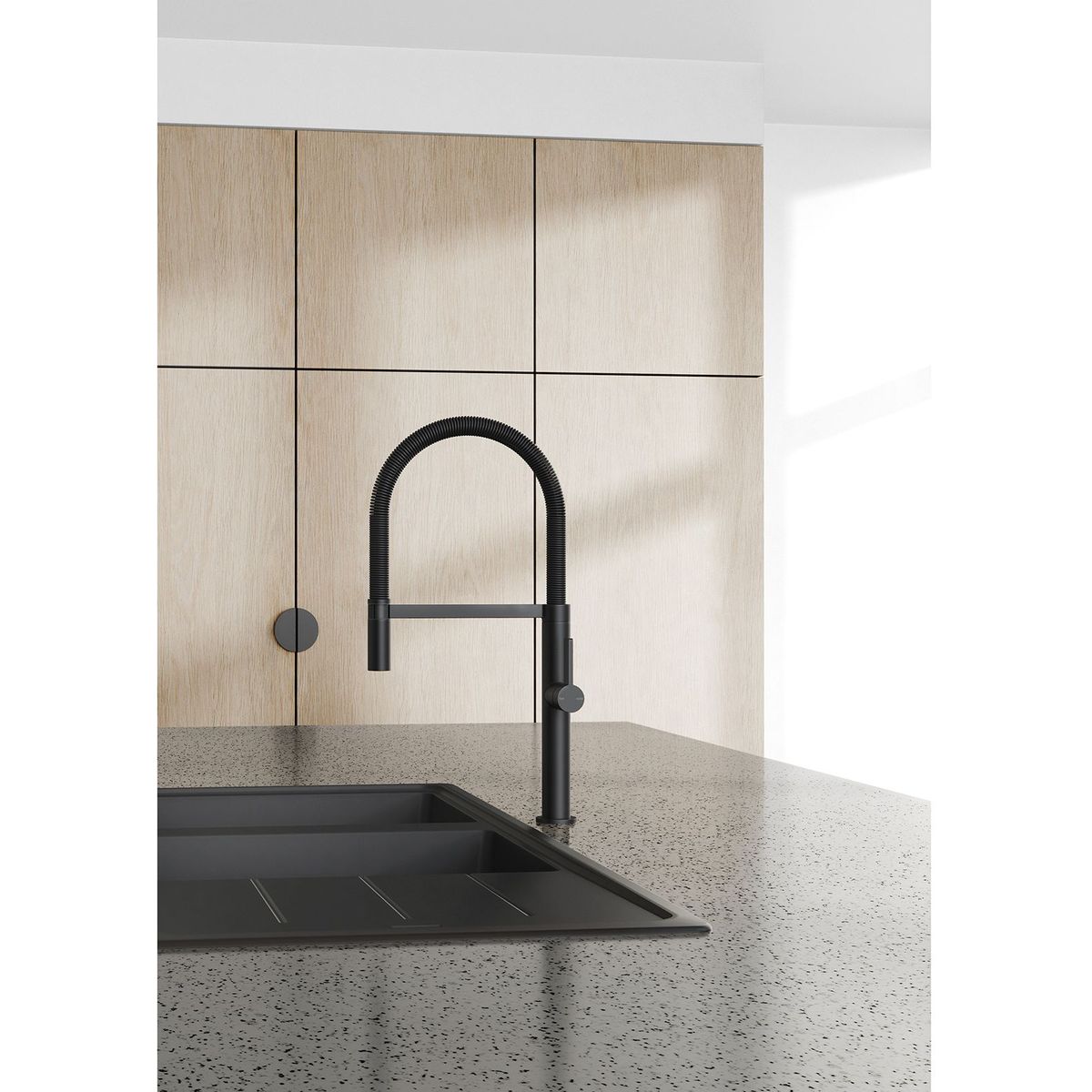 Prize Flexible Coil Sink Mixer - Matte Black