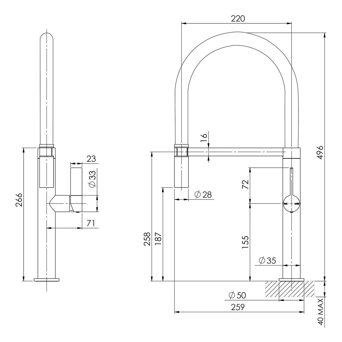 Prize Flexible Coil Sink Mixer - Matte Black