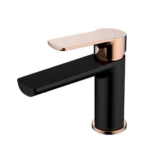 Akemi Basin Mixer Matte Black & Rose Gold