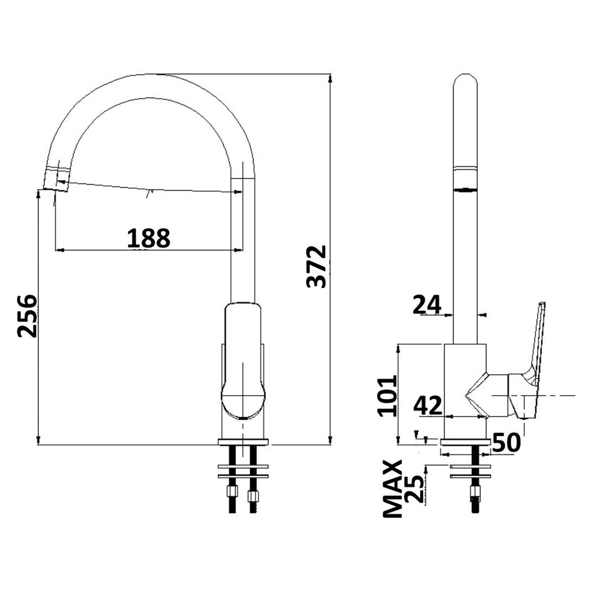 Akemi Sink Mixer - Modern Brass