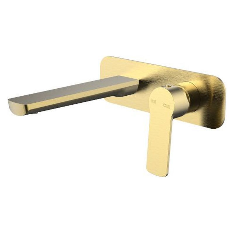 Akemi Wall Basin Mixer - Modern Brass