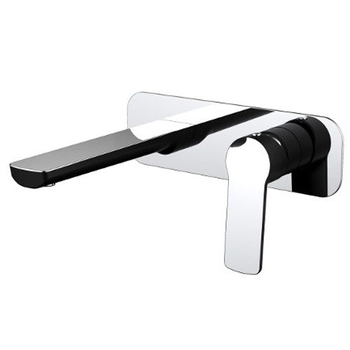 Akemi Wall Basin Mixer Chrome & Matte Black