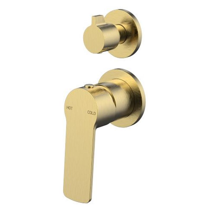 Akemi Separate Plate Diverter Mixer - Modern Brass