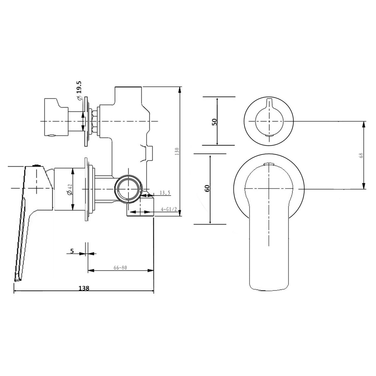 Akemi Sep Plate Diverter Mixer - Gun Metal