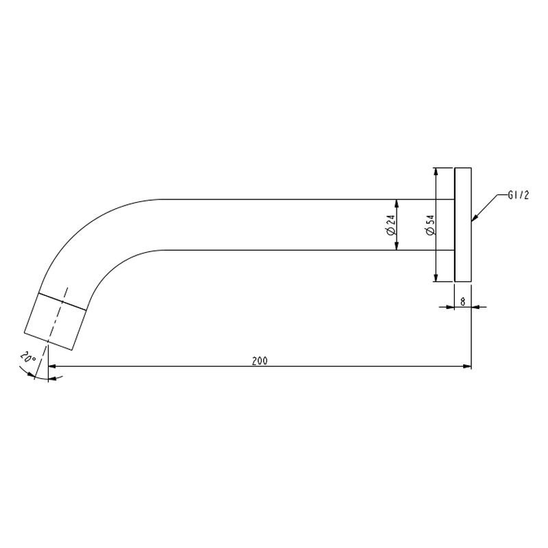 Cioso Wall Basin/Bath Spout 200 - Gun Metal