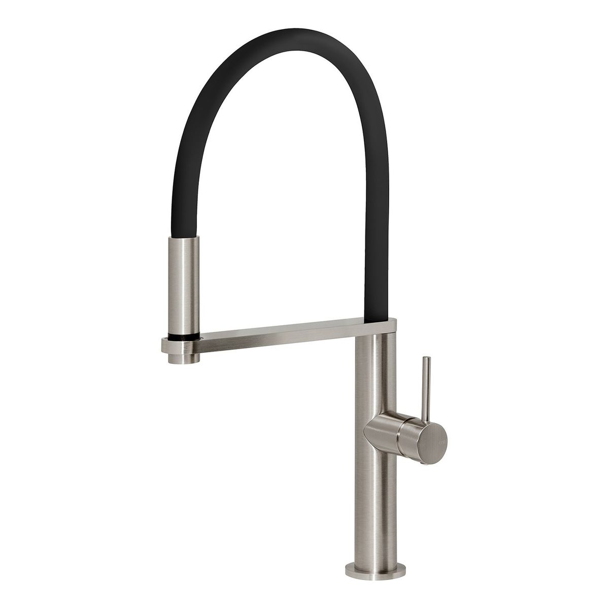 Blix Flexible Hose Sink Mixer Round - Brushed Nickel, Lead Free