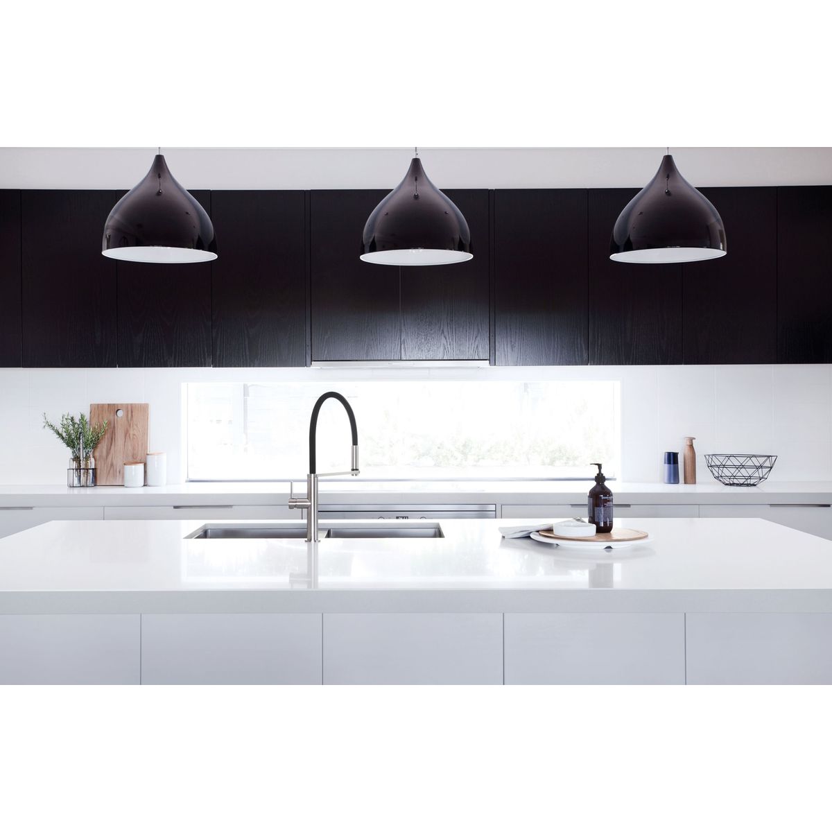 Blix Flexible Hose Sink Mixer Round - Brushed Nickel, Lead Free