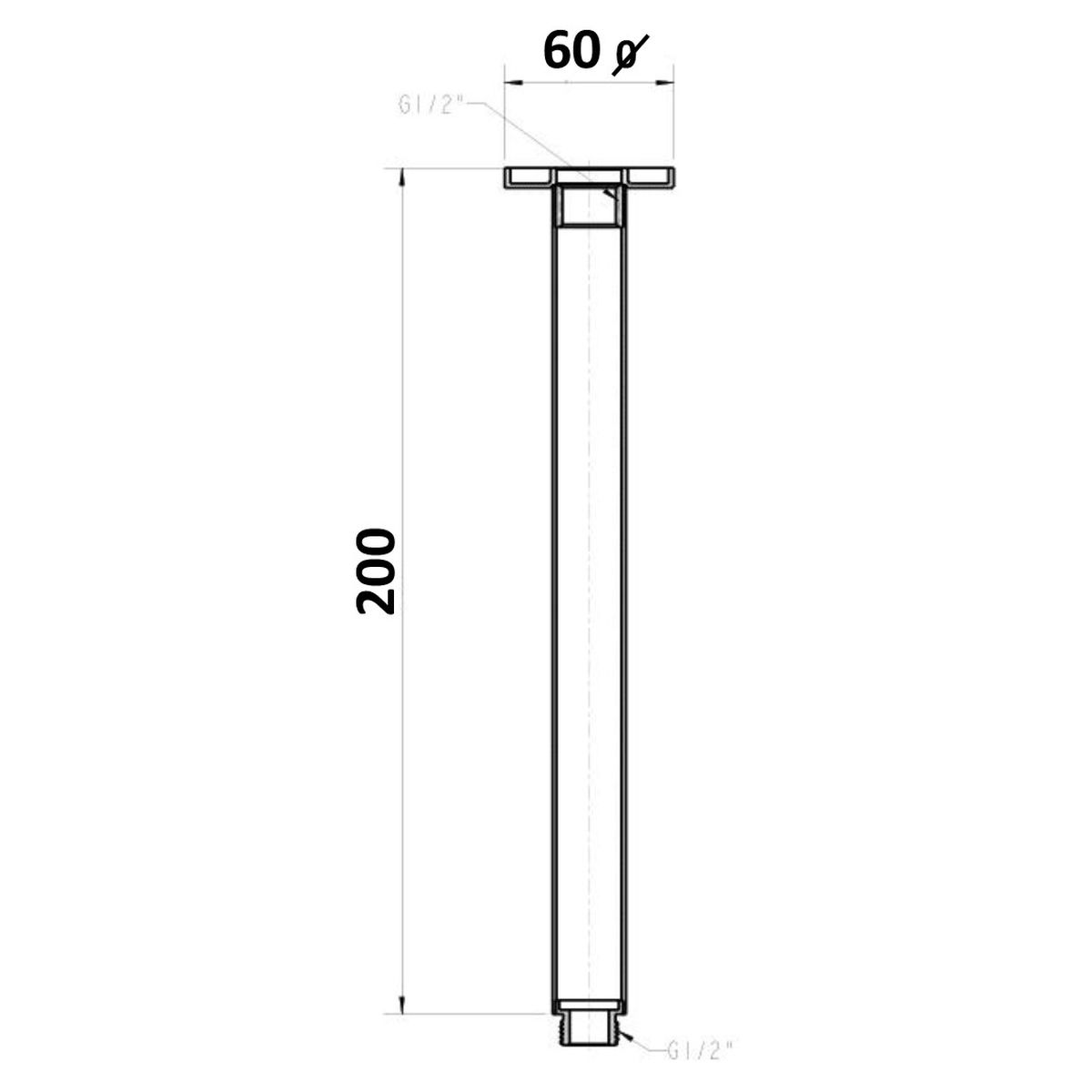Akemi Ceiling Dropper 200mm Gun Metal