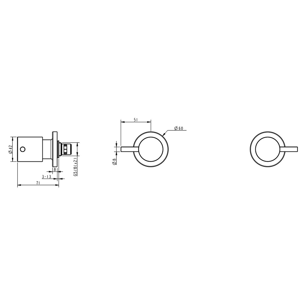 Cioso Wall Top Assemblies - Gun Metal
