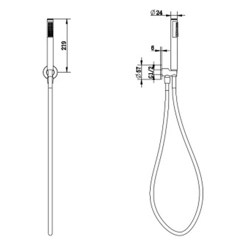 Cioso Hand Shower On Hook Bracket Gun Metal