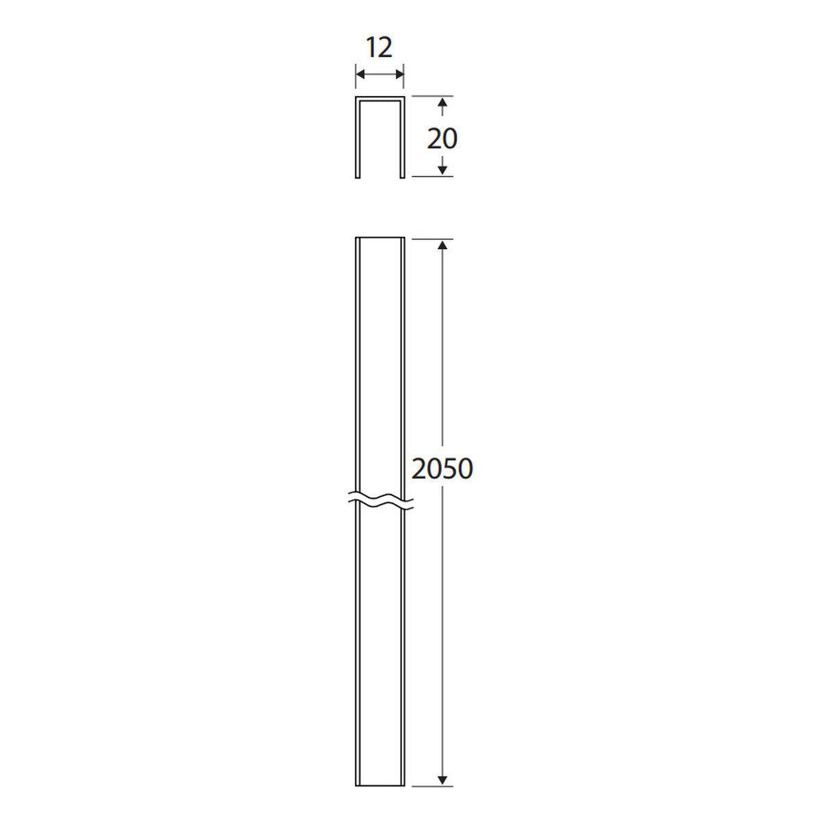 Fienza Wall Channel For Frameless Shower Panel, Chrome