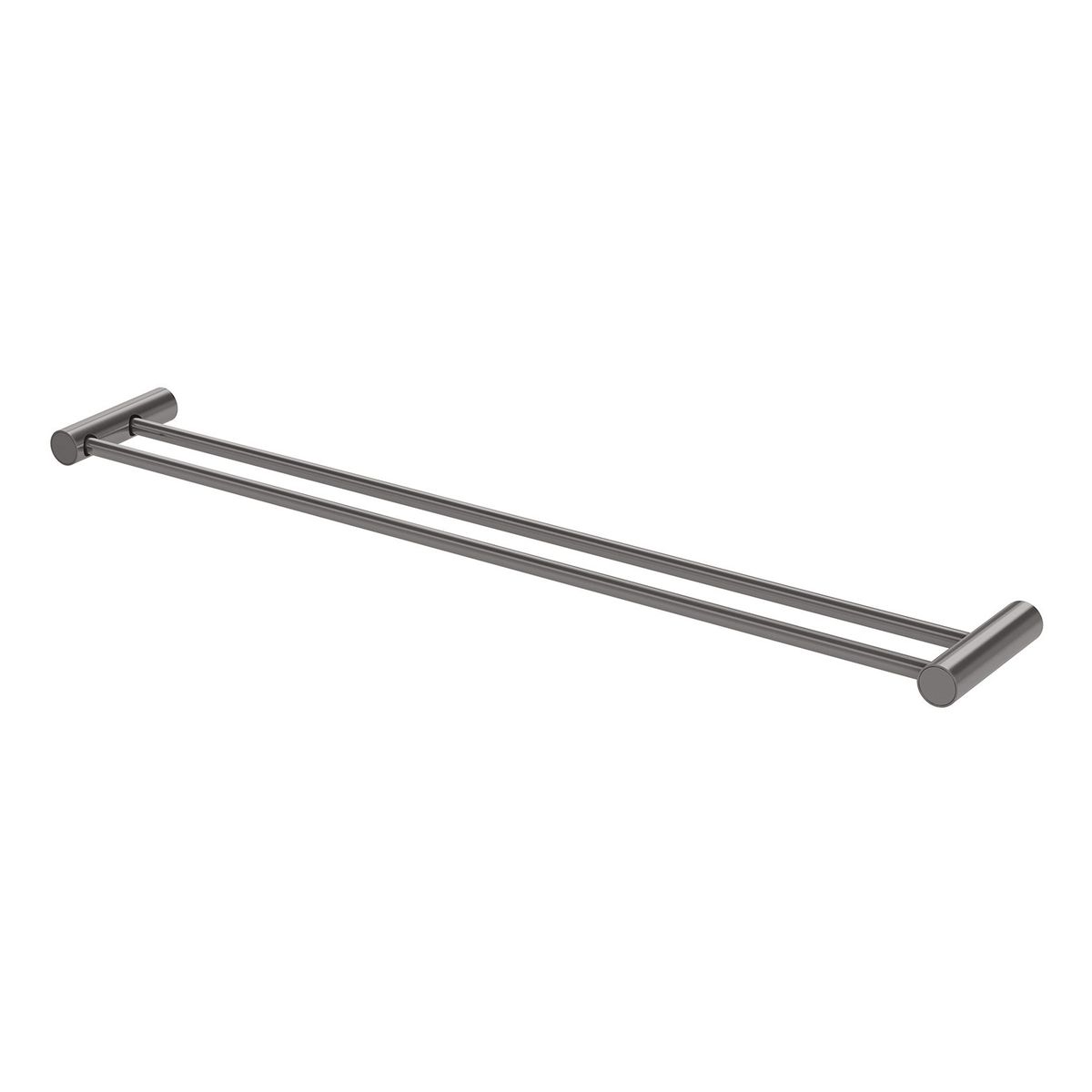Vivid Slimline Double Towel Rail 800mm - Brushed Carbon
