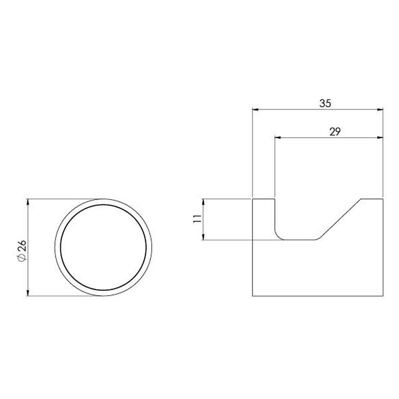 Vivid Slimline Robe Hook - Matte Black