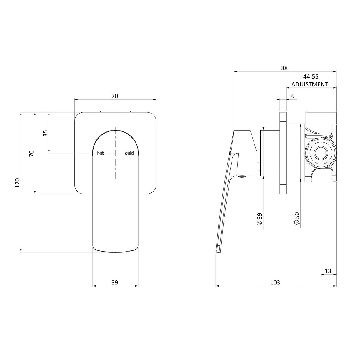Phoenix Mekko SwitchMix Shower / Wall Mixer (Complete Kit), Lead Free - Brushed Carbon