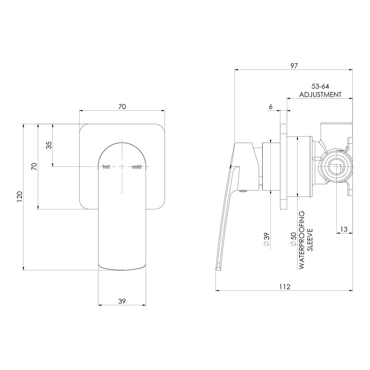 Phoenix Mekko SwitchMix Shower/Wall Mixer (Fit-Off Kit Only), Lead Free, Brushed Carbon