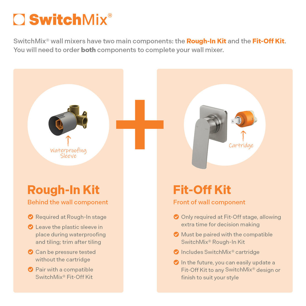 Phoenix Mekko SwitchMix Shower/Wall Mixer (Fit-Off Kit Only), Lead Free, Brushed Carbon