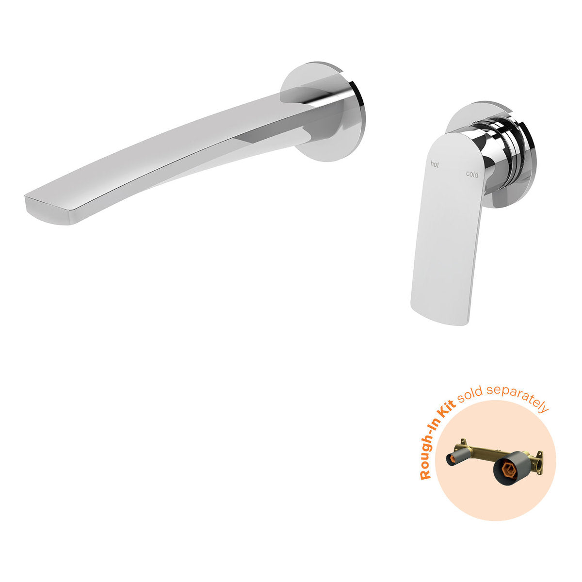 Phoenix Mekko SwitchMix Wall Basin/Bath Mixer Set 200mm Round Plates (Fit-Off Kit Only) - Lead Free, Chrome