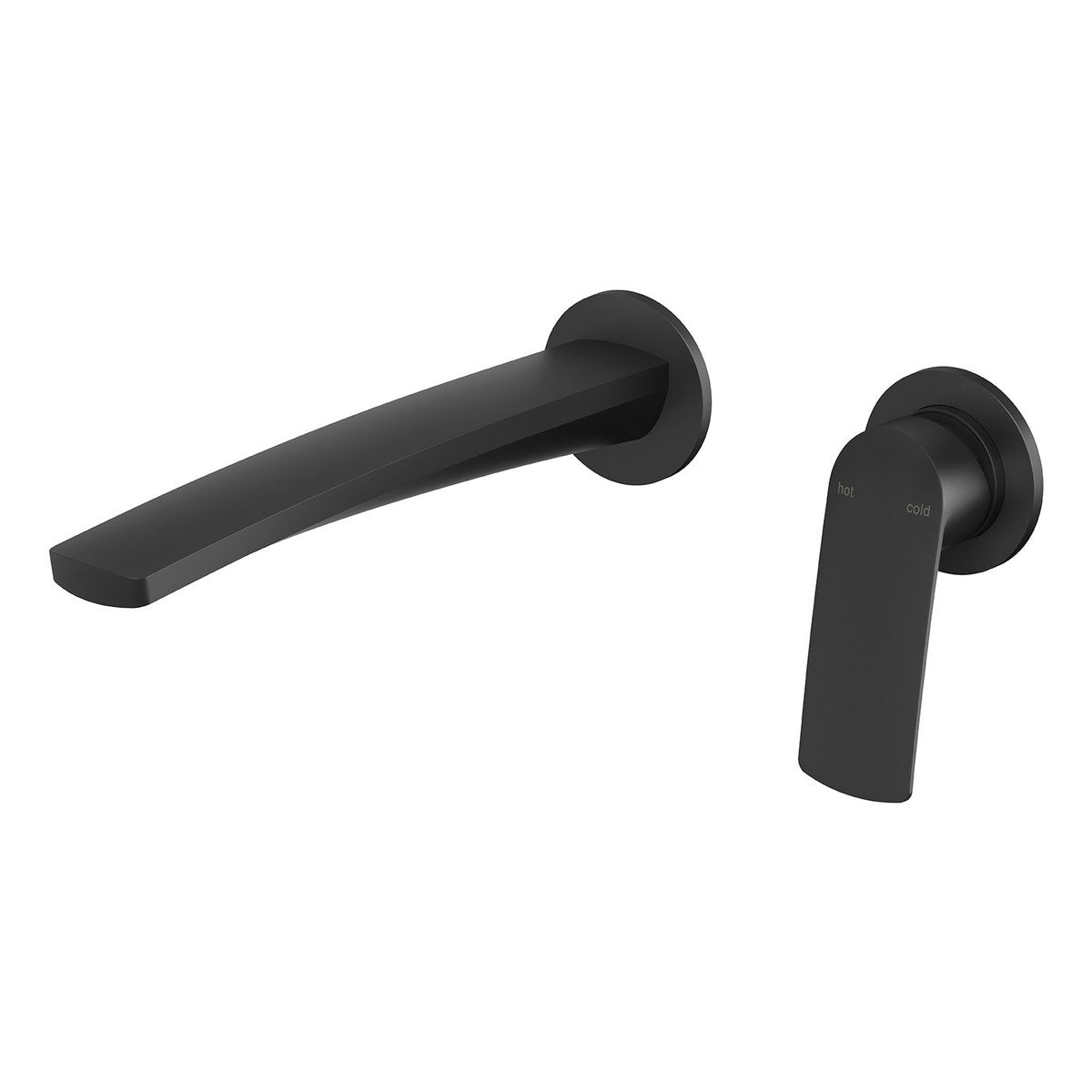 Phoenix Mekko SwitchMix Wall Basin/Bath Mixer Set 200mm Round Plates (Complete Kit) - Lead Free, Matte Black