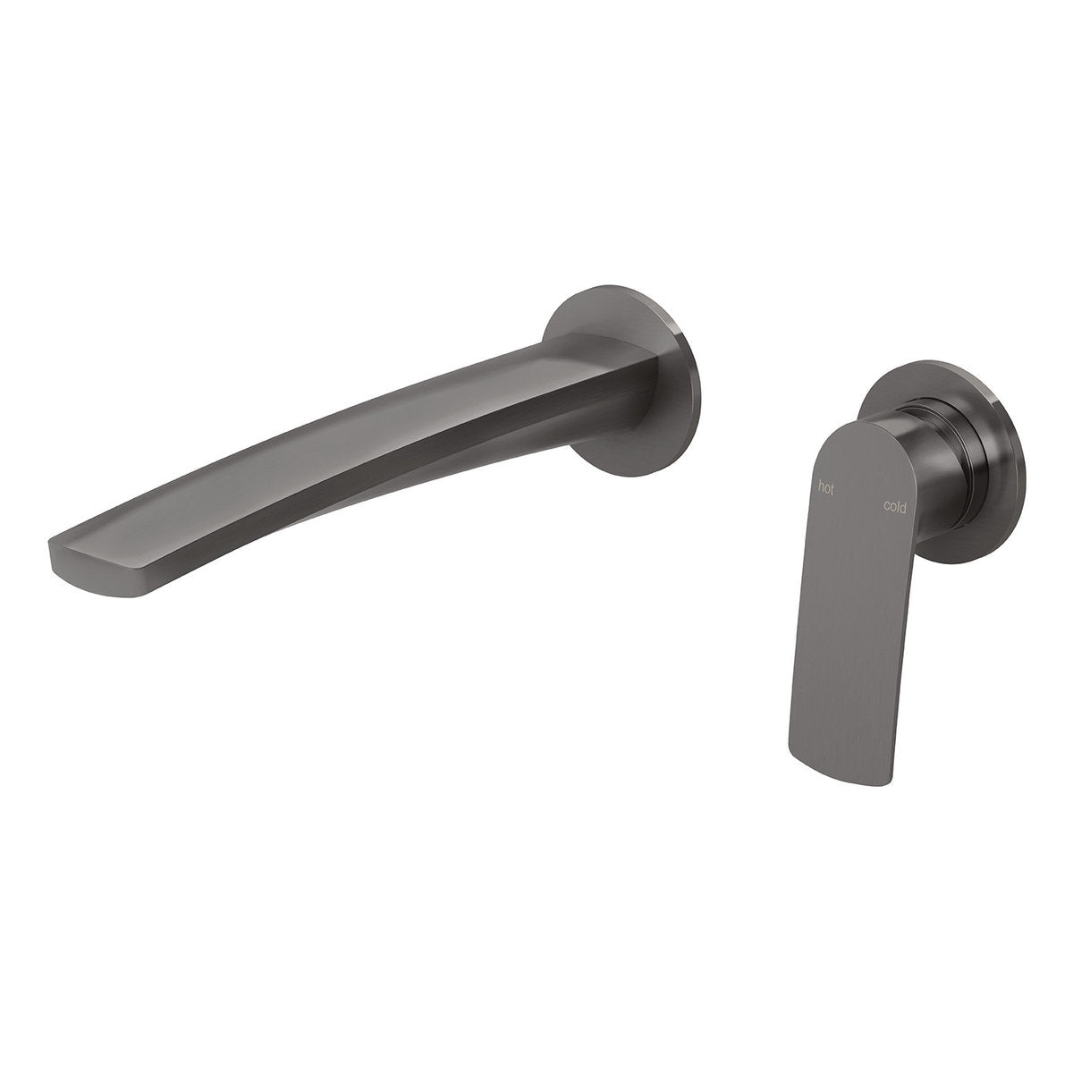 Phoenix Mekko SwitchMix Wall Basin/Bath Mixer Set 200mm Round Plates (Complete Kit) - Lead Free, Brushed Carbon
