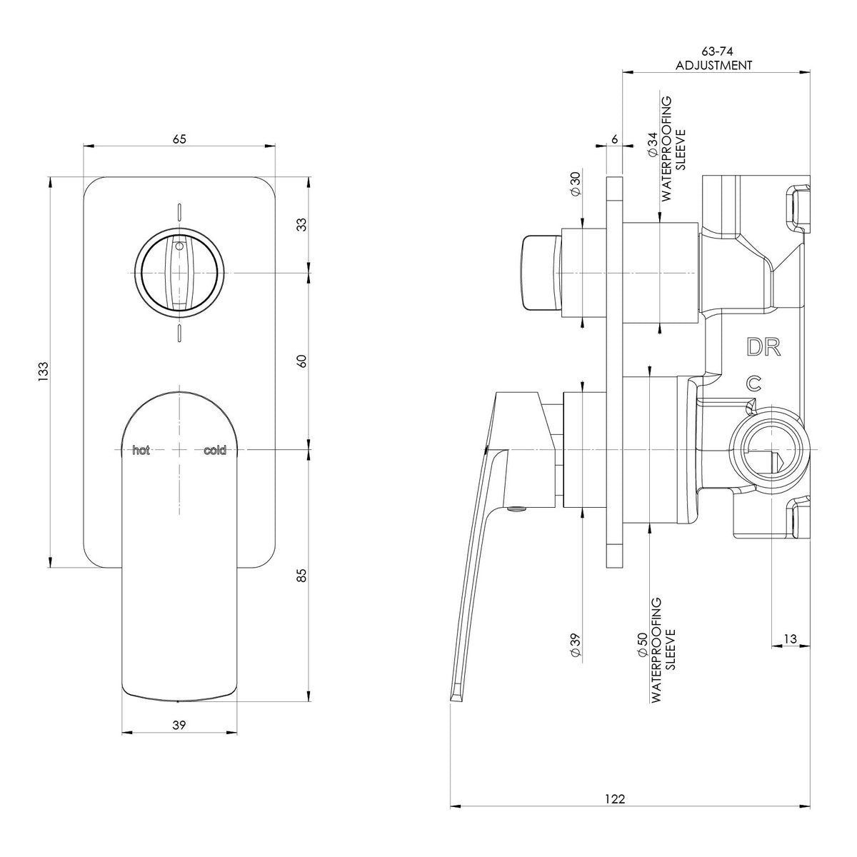 Phoenix Mekko SwitchMix Shower/Bath Diverter Mixer (Complete Kit), Chrome