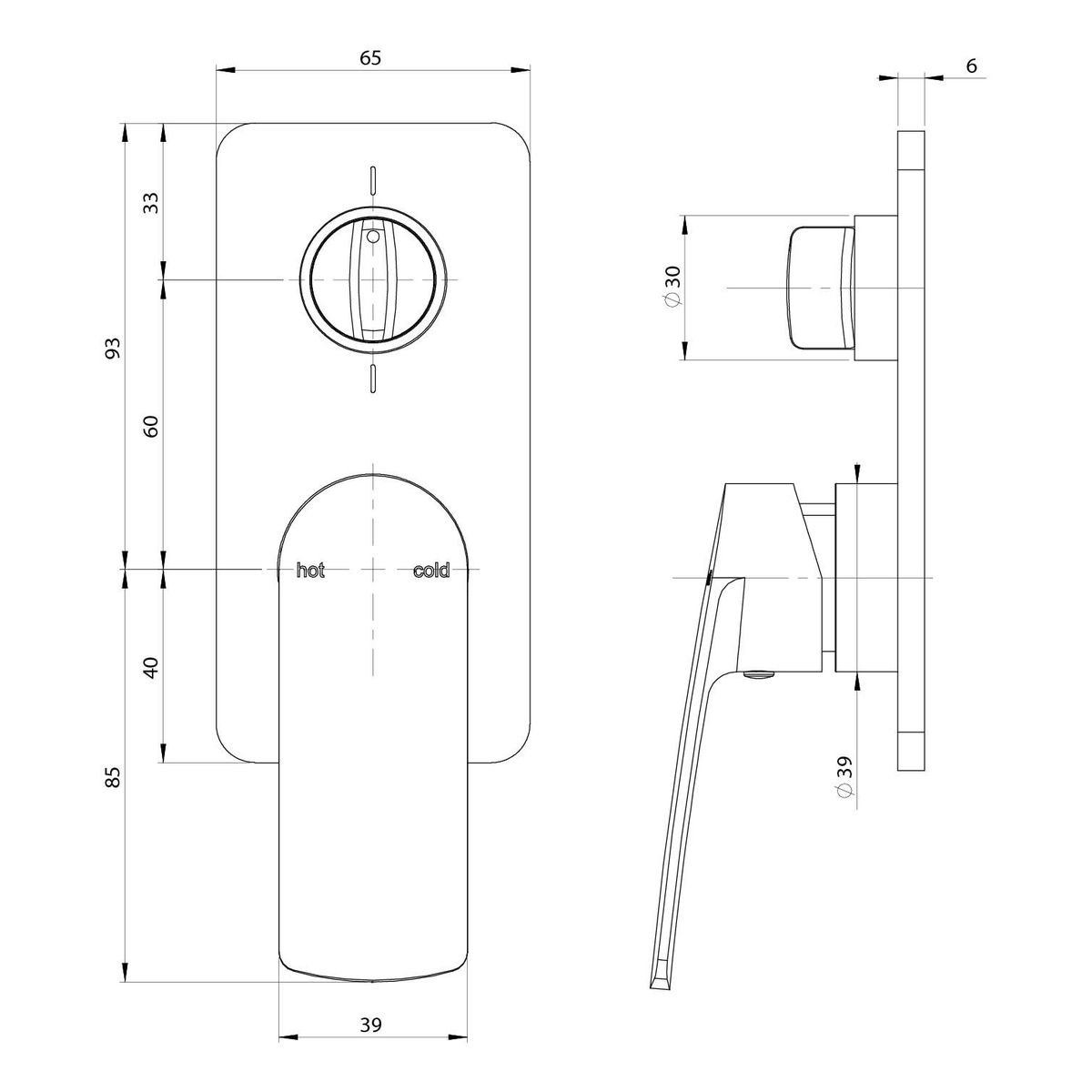 Mekko SwitchMix Shower / Bath Diverter Mixer Fit-Off Kit - Brushed Carbon