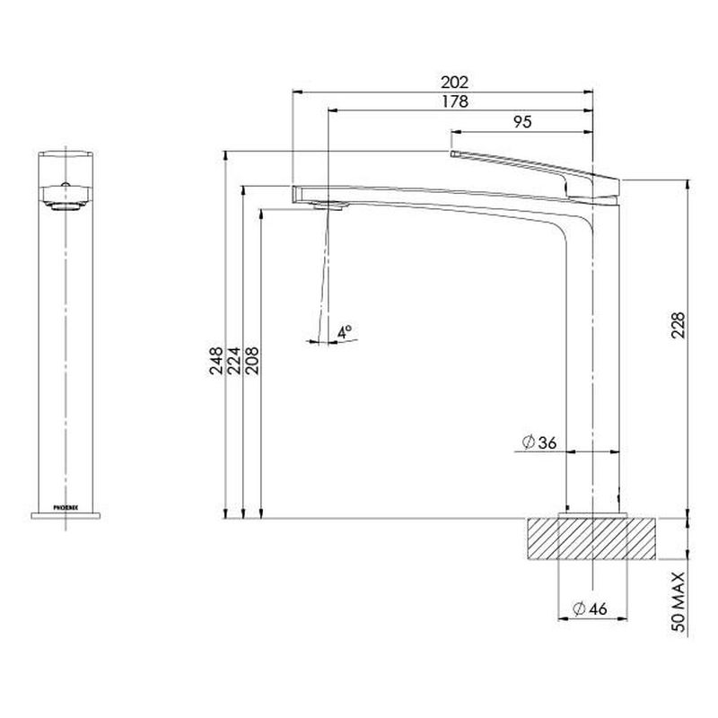 Mekko Vessel Mixer - Chrome, Lead Free