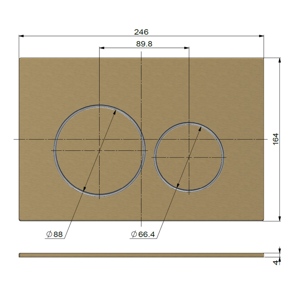 Geberit Sigma21 Dual Flush Plate Tiger Bronze