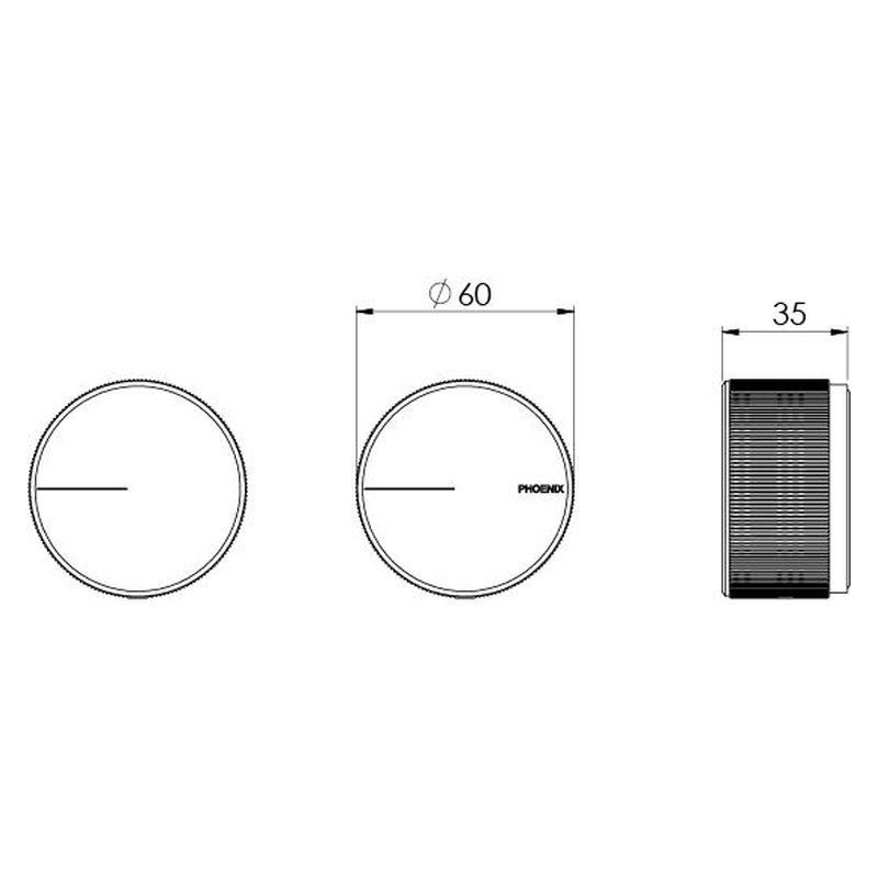 Axia Wall Top Assemblies 15mm Extended Spindles - Matte Black