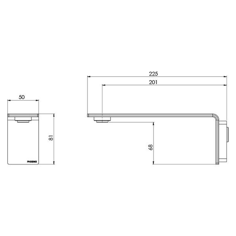 Axia Wall Basin / Bath Outlet 200mm - Matte Black