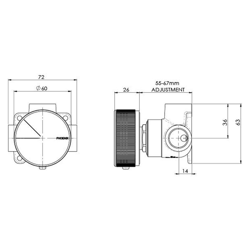 Axia Shower / Wall Mixer - Chrome