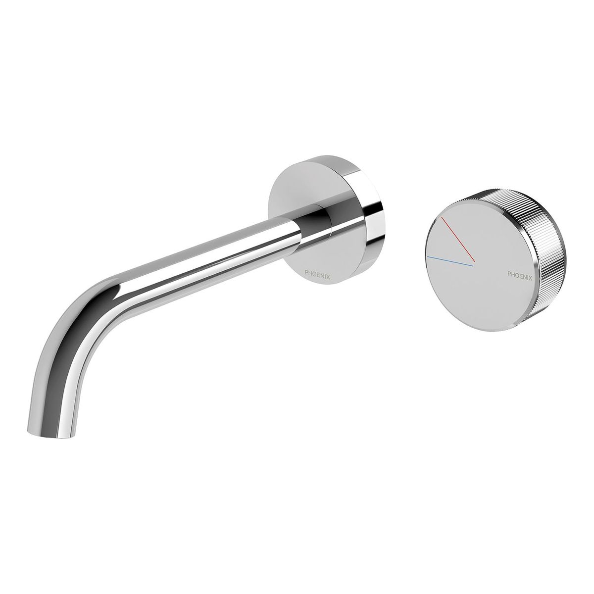 Axia Wall Basin / Bath Curved Outlet Mixer Set 180mm - Chrome