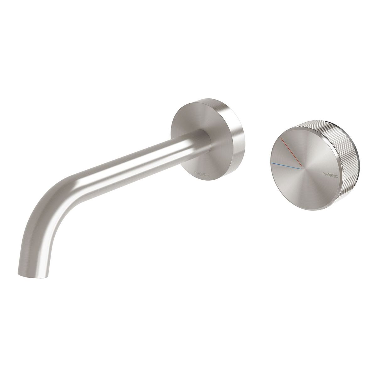 Axia Wall Basin / Bath Curved Outlet Mixer Set 180mm - Brushed Nickel - Lead Free