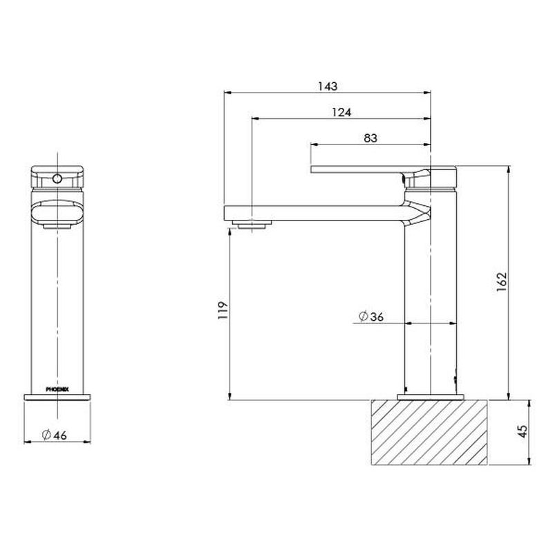 Teel Basin Mixer - Brushed Carbon
