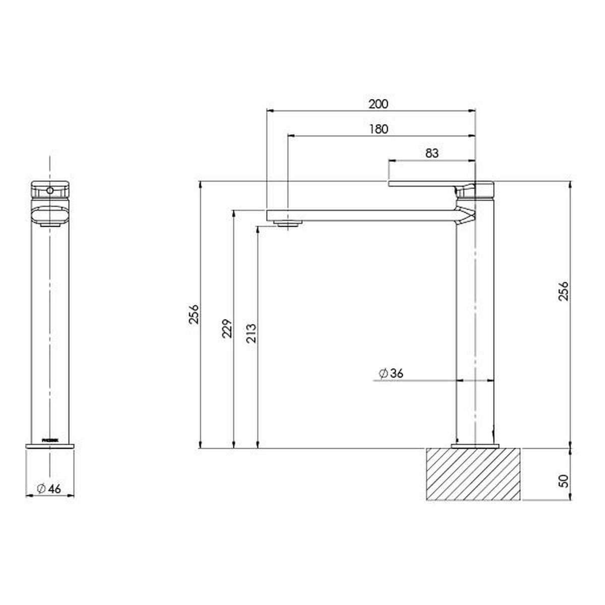 Phoenix Teel Vessel Mixer, Lead Free, Chrome