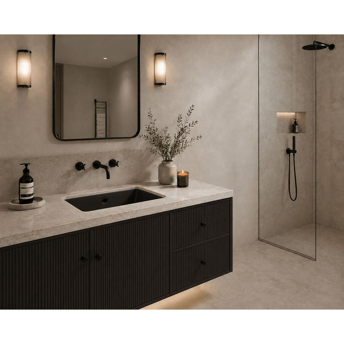Standard Agres 53 x 34 Under Counter Ceramic Wash Basin - Matte Black
