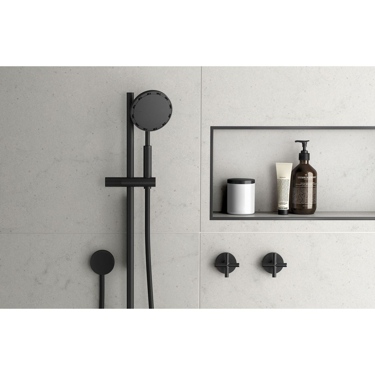 Phoenix Vivid Slimline Plus Wall Top Assemblies, Lead Free - Matte Black