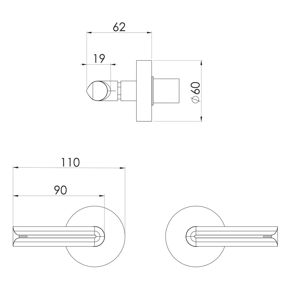 Vivid Slimline Plus Lever Wall Top Assemblies, Lead Free - Chrome