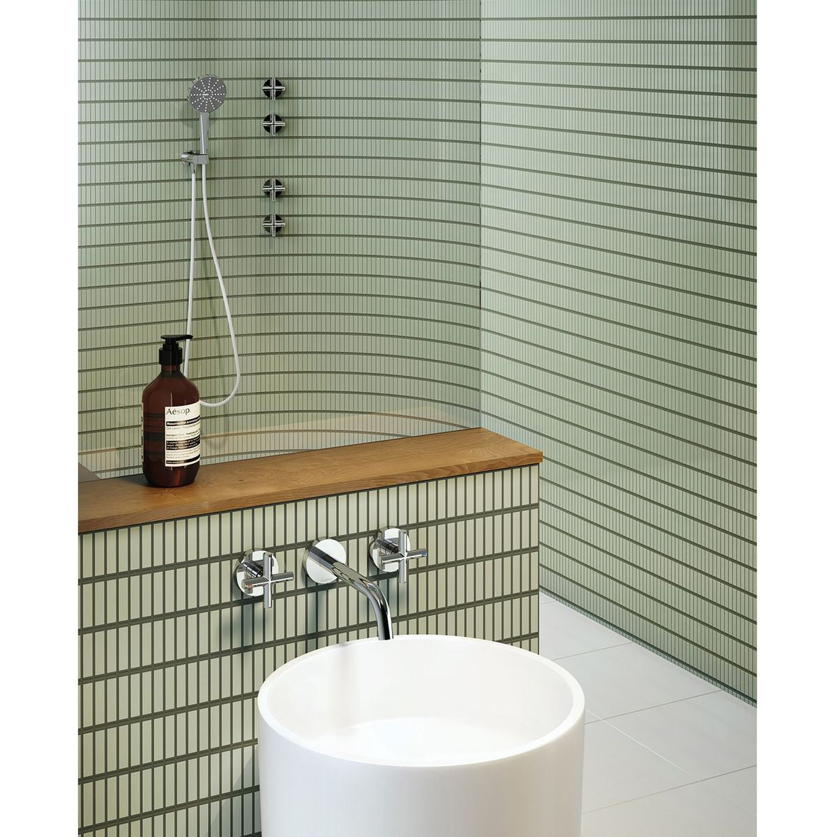 Vivid Slimline Plus Wall Top Assemblies 15mm Extended Spindles - Chrome - Lead Free