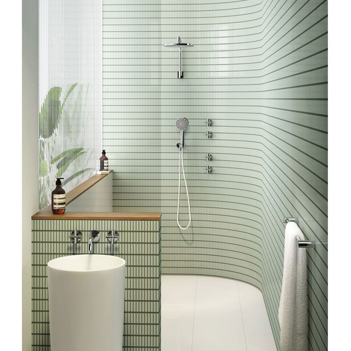Vivid Slimline Plus Wall Top Assemblies 15mm Extended Spindles - Chrome - Lead Free