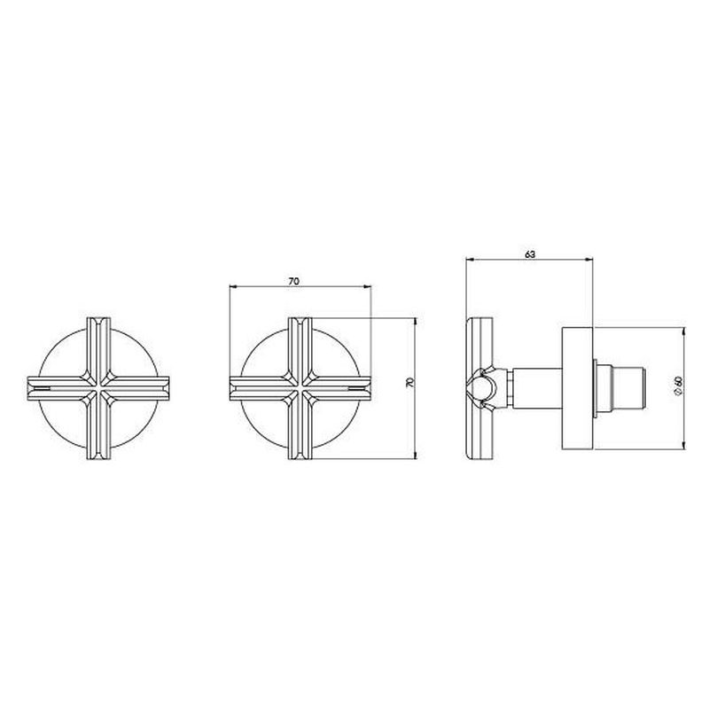 Vivid Slimline Plus Wall Top Assemblies 15mm Extended Spindles - Chrome - Lead Free