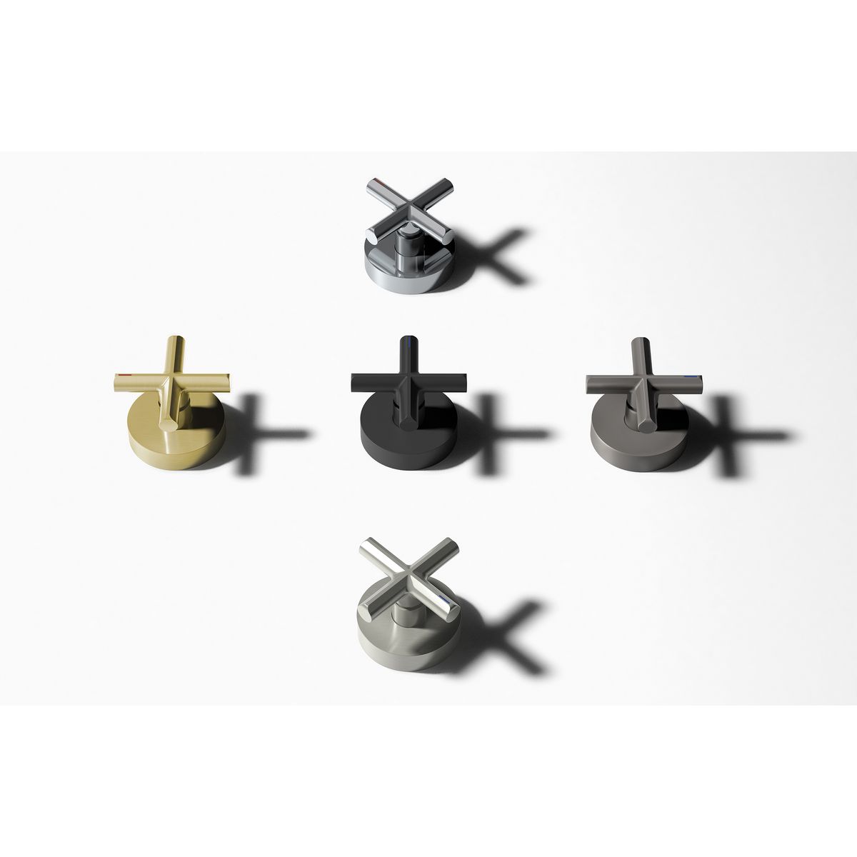 Phoenix Vivid Slimline Plus Wall Top Assemblies 15mm Extended Spindles, Lead Free - Matte Black