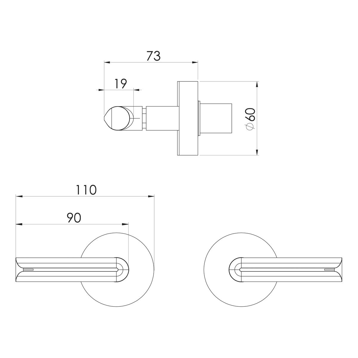 Vivid Slimline Plus Lever Wall Top Assemblies 15mm Extended Spindles, Lead Free - Matte Black