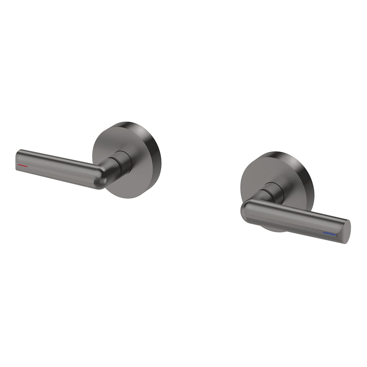 Vivid Slimline Plus Lever Wall Top Assemblies 15mm Extended Spindles, Lead Free - Brushed Carbon