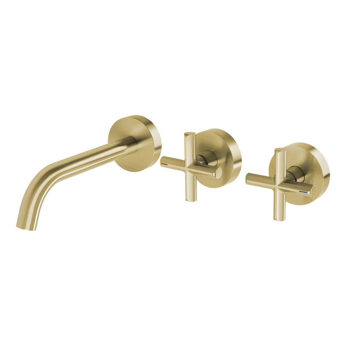 Phoenix Vivid Slimline Plus Wall Basin/Bath Hostess Set 180mm Outlet, Lead Free, Brushed Gold