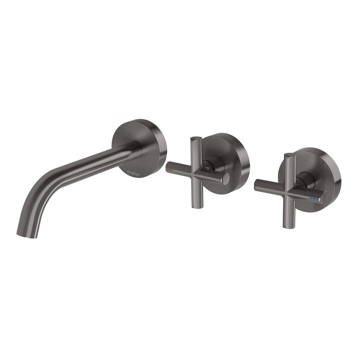 Phoenix Vivid Slimline Plus Wall Basin/Bath Hostess Set 180mm Outlet, Lead Free, Brushed Carbon