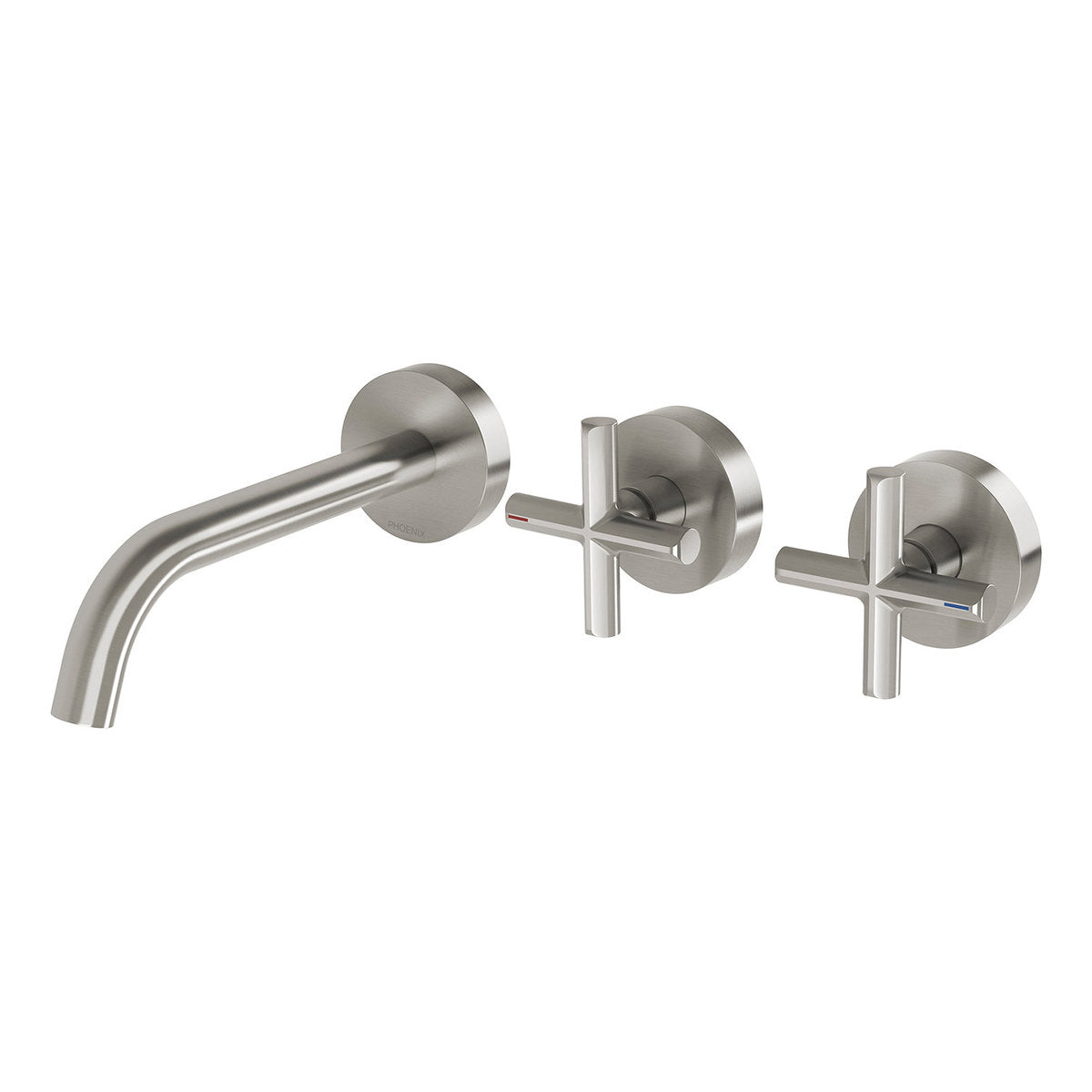 Phoenix Vivid Slimline Plus Wall Basin/Bath Hostess Set 180mm Outlet, Lead Free, Brushed Nickel
