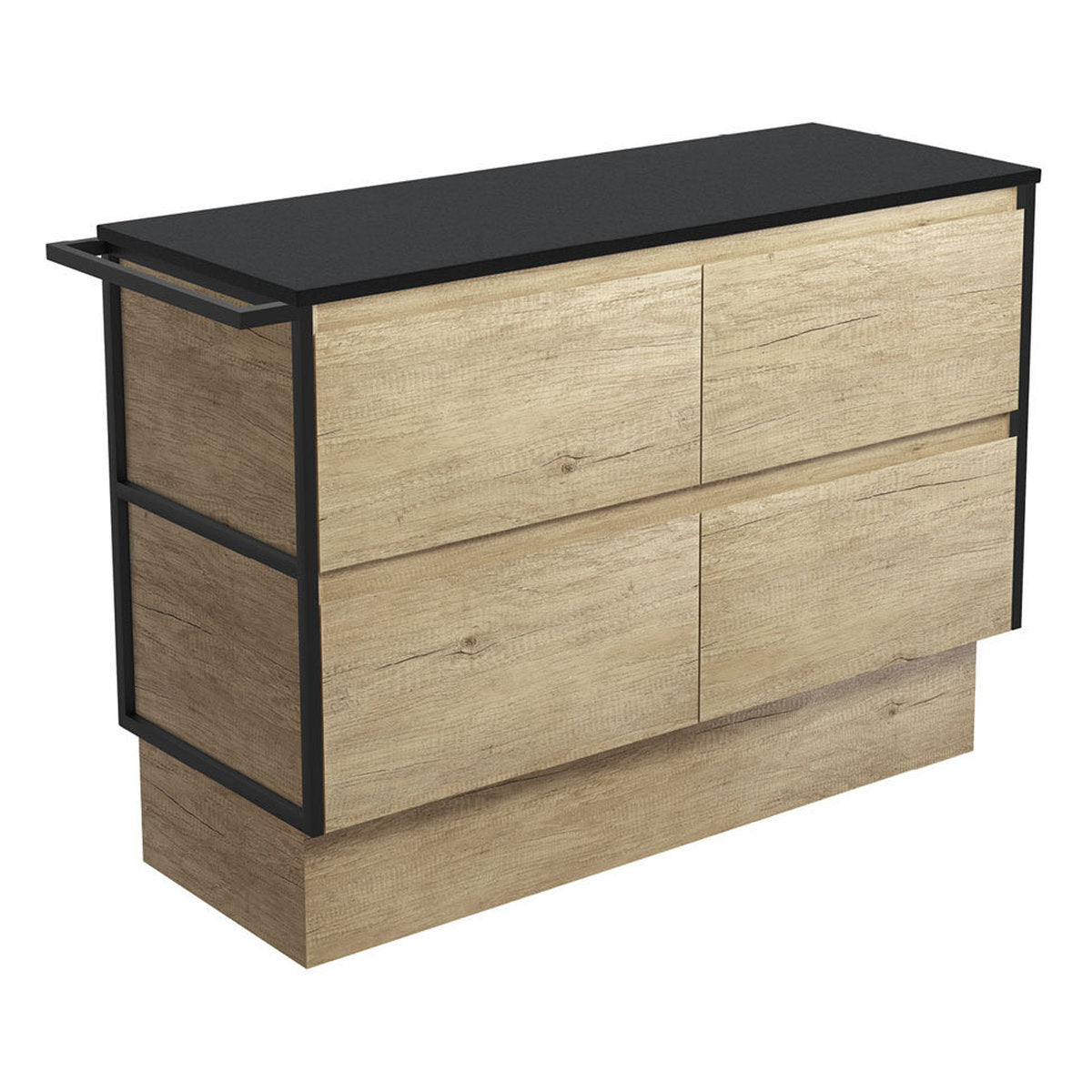 Fienza Amato Scandi Oak 1200 Cabinet On Kickboard, 1 Frame & 1 Towel Rail