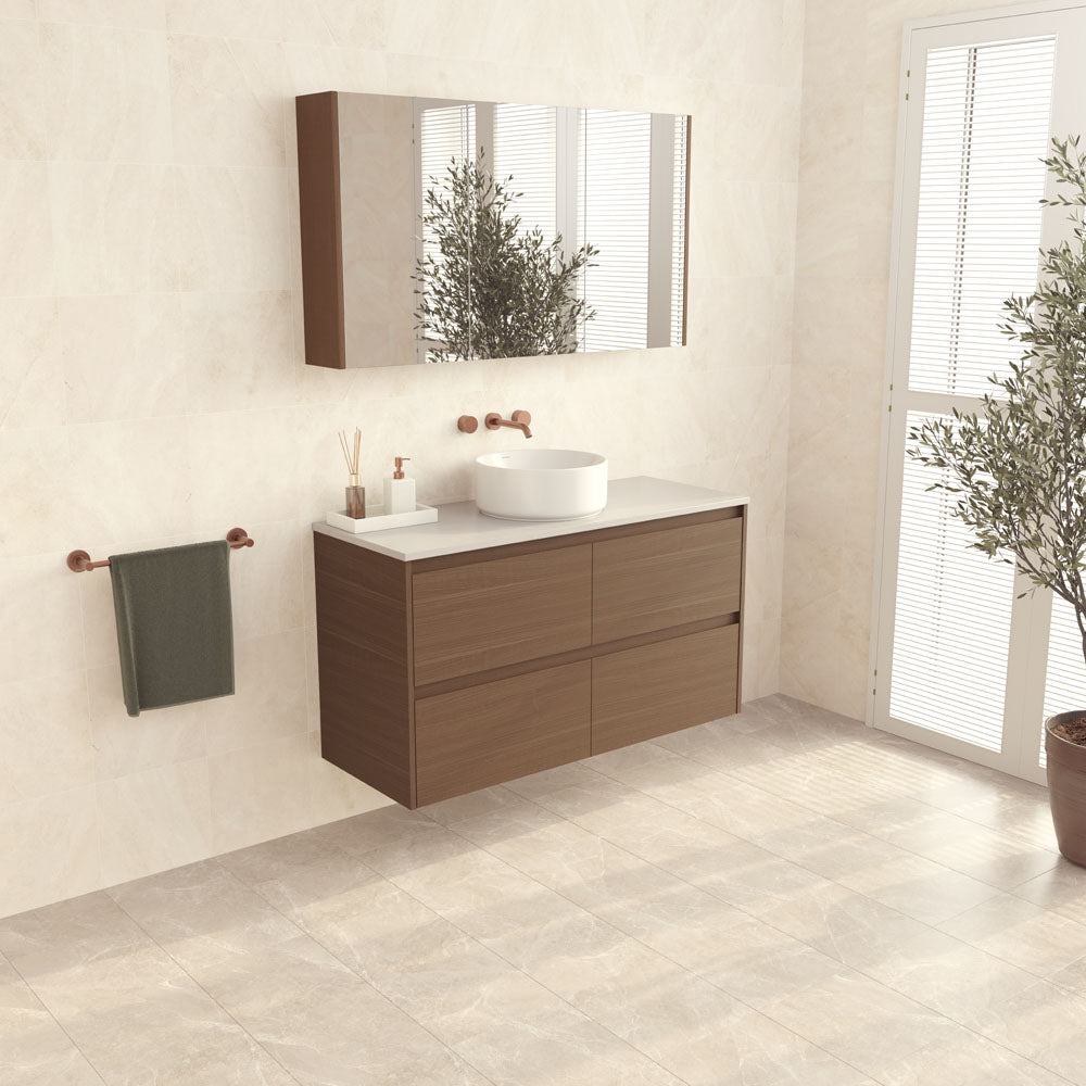 Fienza Amato Walnut 1200 Wall Hung Cabinet